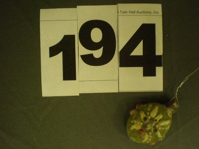 Faience Glass: 2 1/2" x 2" earlier Egyptian faience glass mask-like pendant.