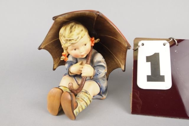 Hummel: 8" Umbrella Girl, full bee mark.