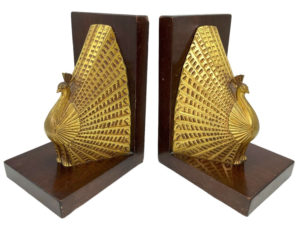 Art Deco Peacock Bookends (1 of 7)