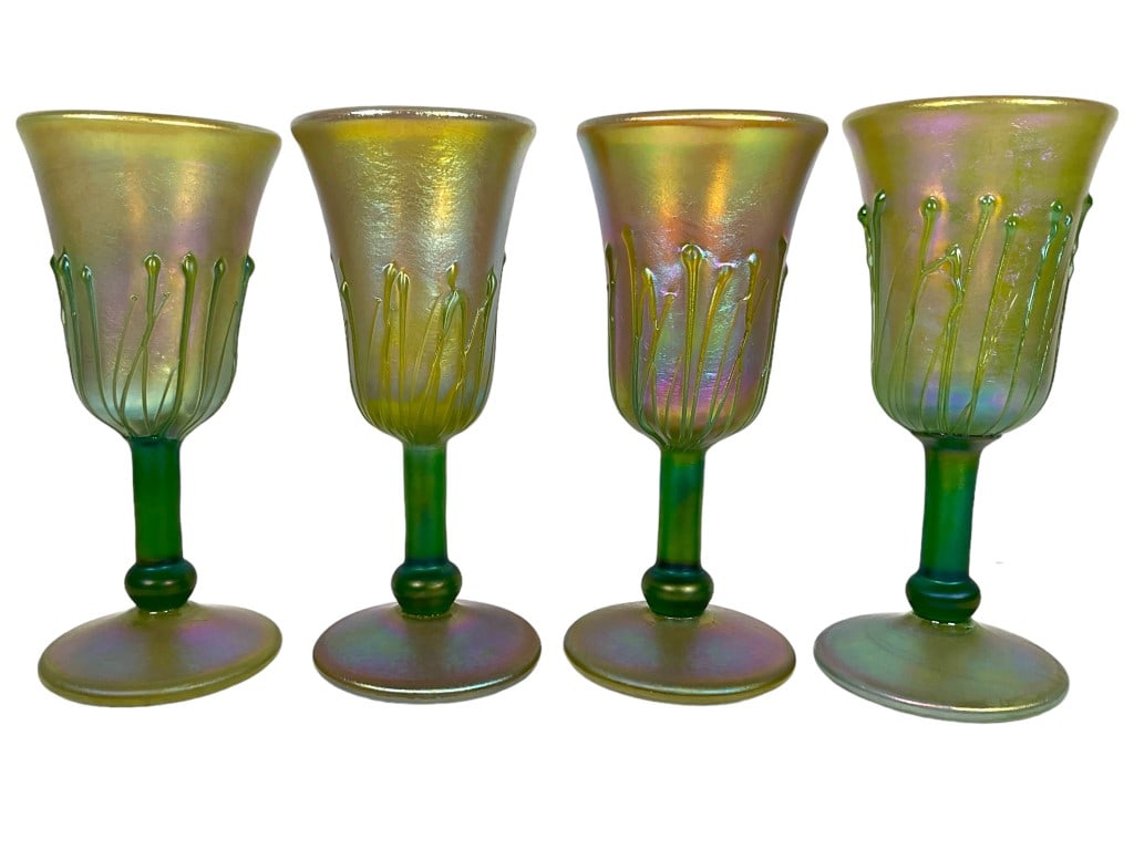 4 Phoenix Studios Iridescent Gold Favrile Goblets (1 of 10)