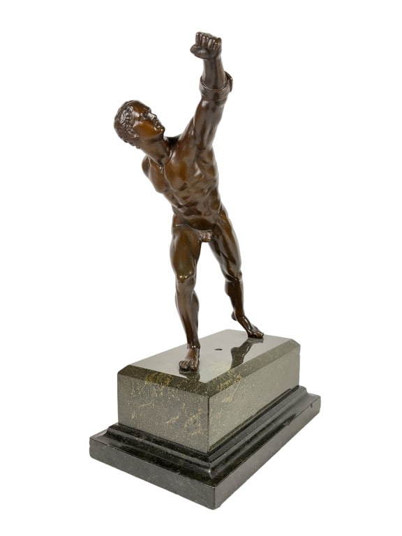 Bronze Borghese Gladiator Sculpture On Marble (1 of 9)