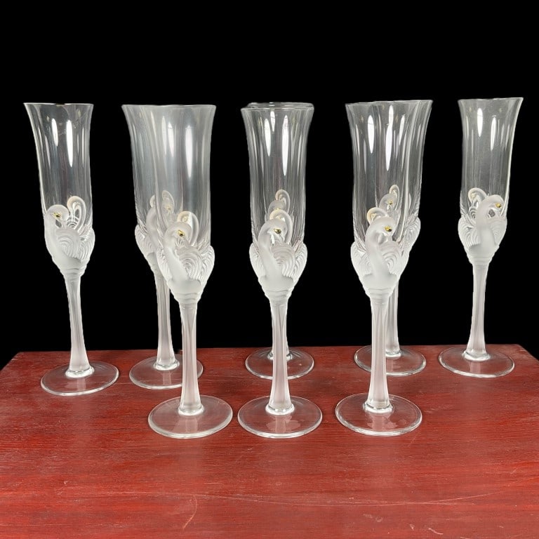 EXQUISITE Jean Claude Gold, Sapphire Swan Flutes (1 of 11)