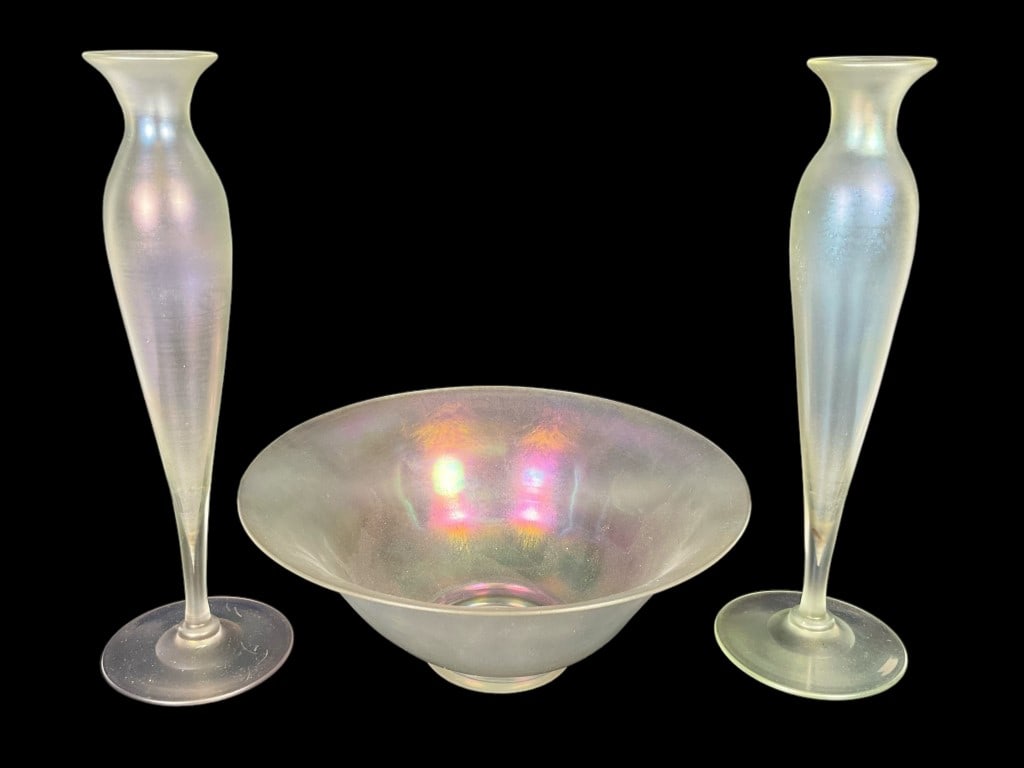 Steuben Vases, Bowl Centerpiece Set (1 of 9)