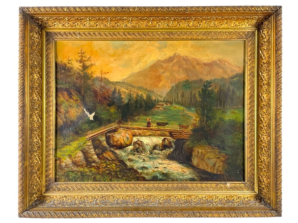 Unsigned Antique Oil On Canvas (1 of 9)