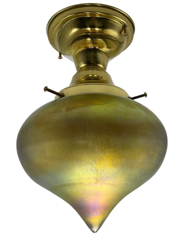 Witches Hat Iridescent Art Glass Ceiling Light (1 of 6)