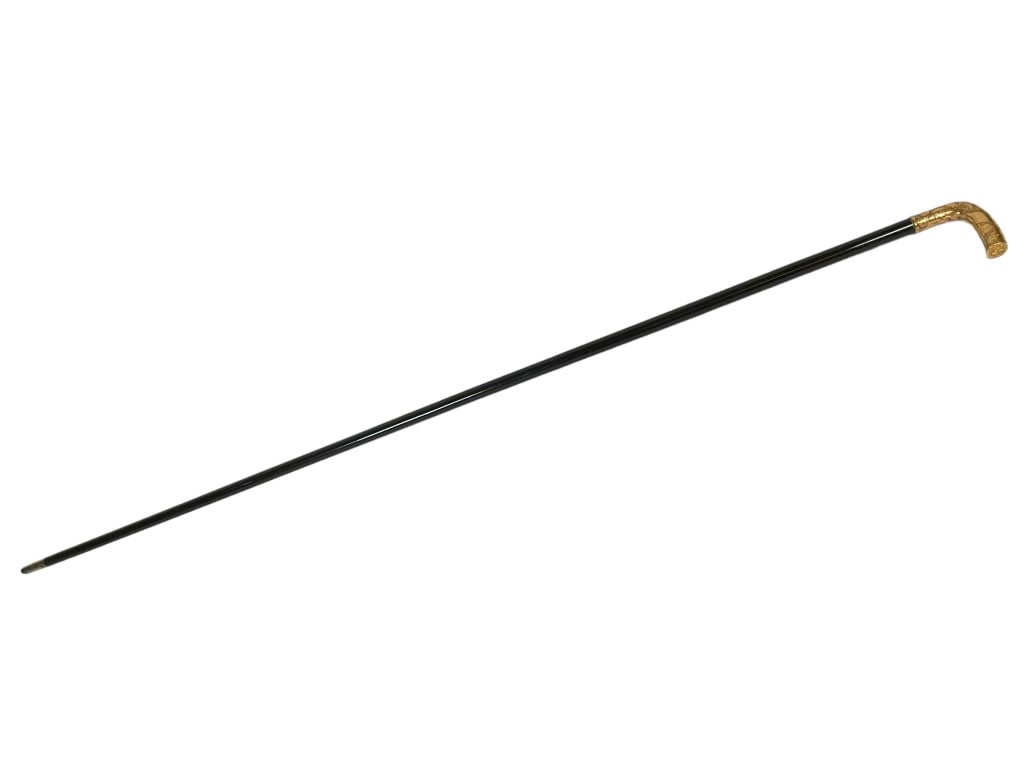 Antique 18k Vermeil Floral Repousse Handled Cane (1 of 8)