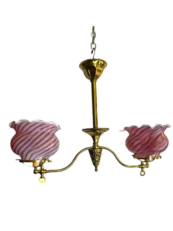 Crescent Fixture, Fenton Style Cranberry Swirl (1 of 8)