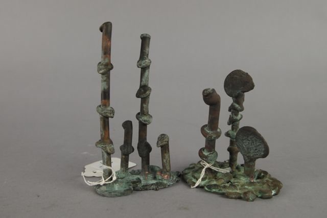 Two Klaus Ihlenfeld Bronze Sculptures: Two Klaus Ihlenfeld Bronze Sculptures, one is 5", other is 3.75," depicting aquatic plants.