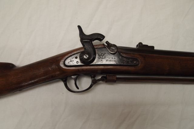 Antique Gun: 1863 Springfield Carbine, 68 caliber, refinished.