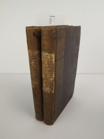 The Deerslayer, Vol 1&2, James Fenimore Cooper: The Deer Slayer, James Fenimore Cooper, Vol. I and II, complete, Lea & Blanchard, Philadelphia, 1841, foxing throughout, fading, stained covers; spine paper labels with some loss.