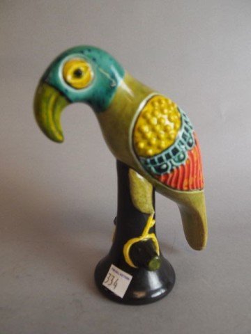 Redware Pottery Bird Whistle: JCS (Seagreaves), artist signed, 7" tall x 5" wide Redware pottery bird whistle.