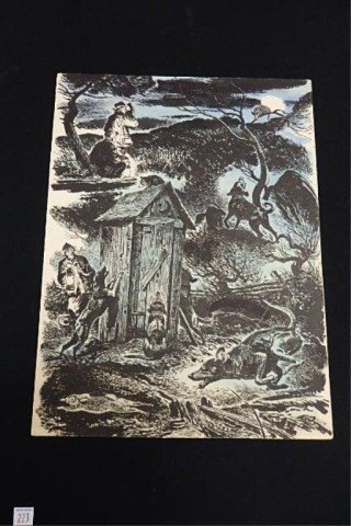 Illustrator Art Acrylic on Board: Image is 16.5" x 12.5" acrylic on board, titled Coon Dog, number 8586, signed lower right Kuhn (Bob Kuhn) depicting three men running their dogs, on Whatman drawing board.