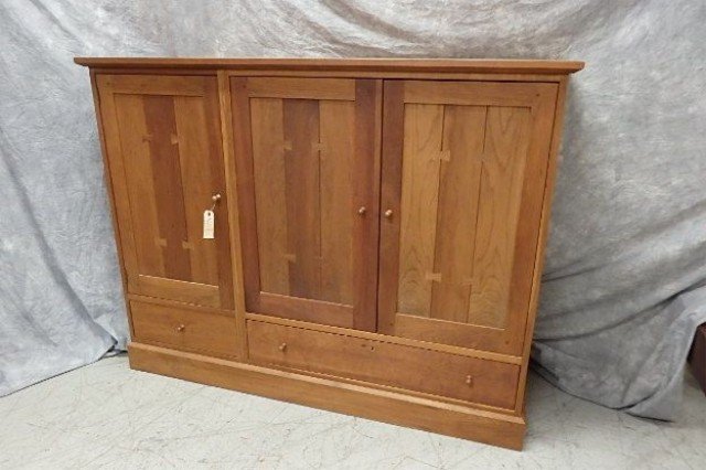 Stickley Entertainment Unit: Cherry Stickley Entertainment unit, 48" tall x 64" wide x 22" deep.