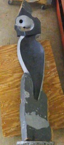 Stone Carving: Abstract Woman, measures 73.75'"T x 16" x 12 D", Weight approx. 400-600 lbs. Artist: Unknown (finished by Simba) Title: Eye Witness Medium: Spring stone