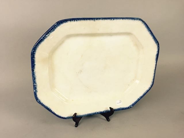 Blue & White Feather Edge Ironstone Platter (1 of 3)