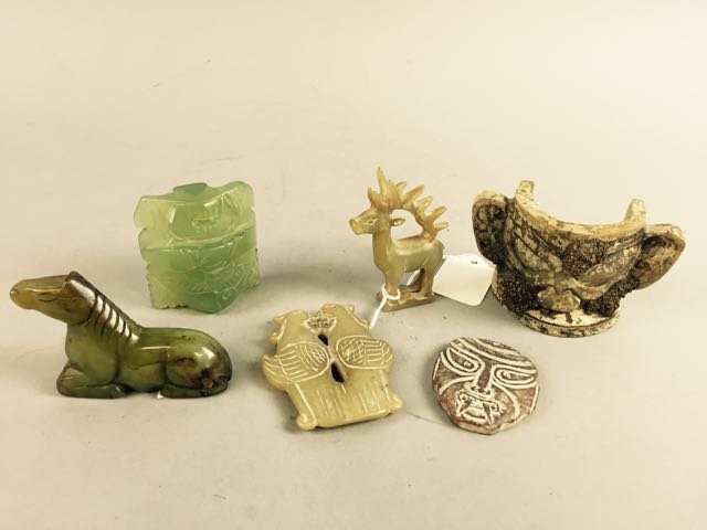 Lot of Six Jade Carvings (1 of 3)