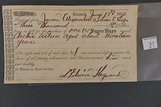 Slave Bill of Sale 1863 (1 of 2)