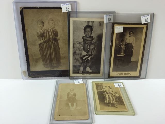 5 Cabinet Cards African-American Oddities (1 of 6)