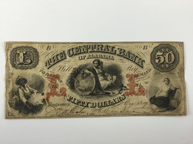 Currency - Broken Bank Note - Alabama 1859 (1 of 2)