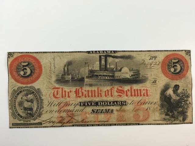 Currency - Broken Bank Note - Alabama 1862 (1 of 2)