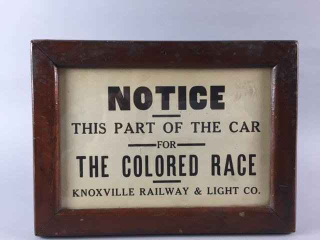 Jim Crow Era Segregation RR Sign (1 of 2)
