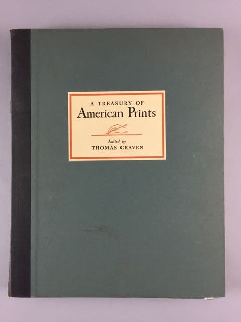 A History of American Prints 1939: A History of American Prints, spiral bound, edited by Thomas Craven, Simon & Schuster, New York, 1939 book in slip case. Slip case shows wear on all edges, spin detaching. Bound book is in mint condit
