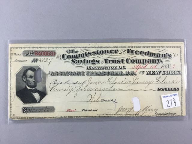 1883 Bank Check (1 of 2)