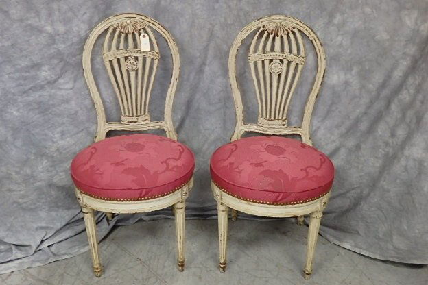 Pair of Louis XVI Style Side Chairs (1 of 7)