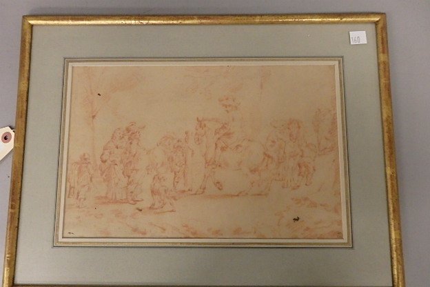 Red Chalk Drawing on Paper by Wouvermans (1 of 6)