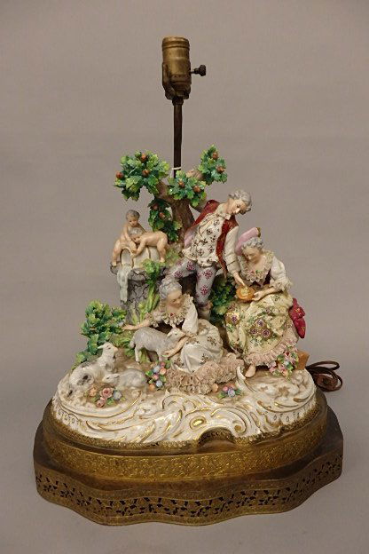 Large Porcelain Figural Lamp (1 of 10)