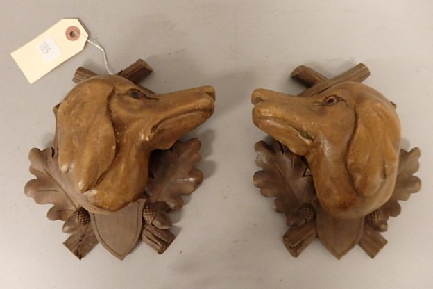 Pair of Wood Carved Wall Plaques (1 of 6)