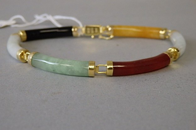 14K Yellow Gold & Jade Bracelet (1 of 3)