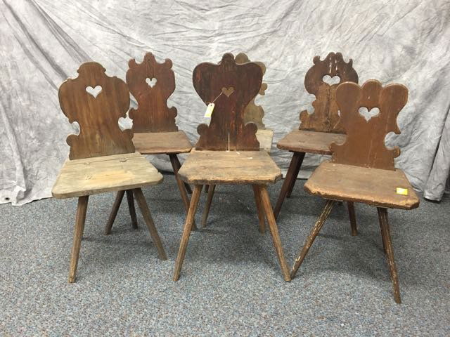 6 Circa 1800's Moravian Side Chairs (1 of 3)