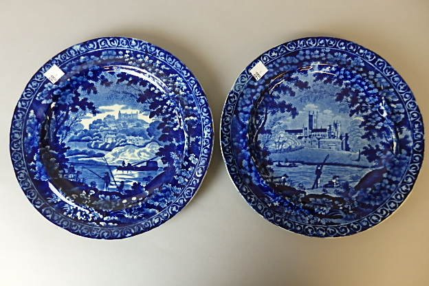 Pair Clews Staffordshire Historical Blue Plate (1 of 4)