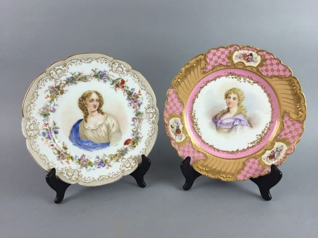 2 Hand Painted Portrait Plates (1 of 7)