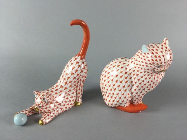 Lot of 2 Herend Cats (1 of 2)
