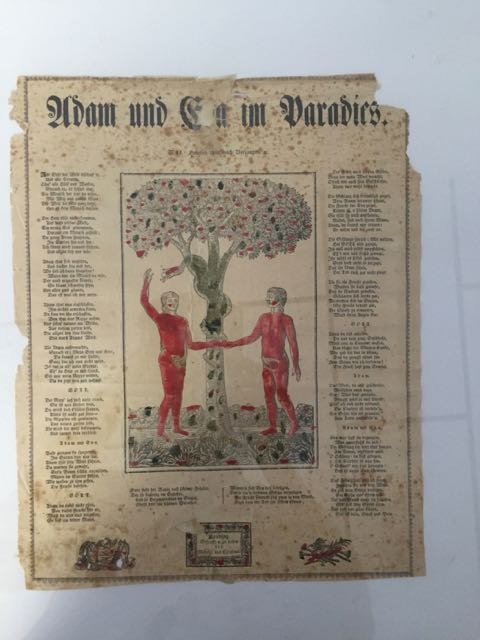 "Adam and Eve in Paradise" Fraktur (1 of 6)