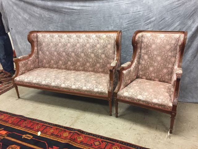 Antique Carved Sofa and Arm Chair (1 of 7)