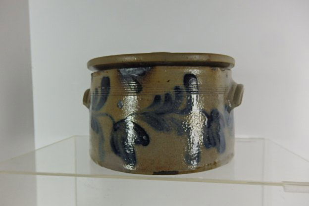 19th Century Stoneware Cake Crock with Lid (1 of 8)