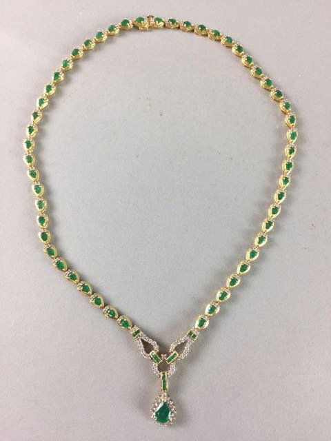 14k Necklace with Emerald and Diamonds (1 of 7)