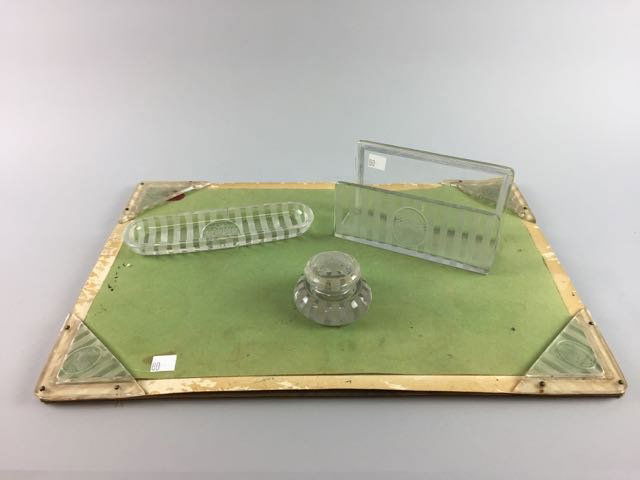 4 Piece Etched Hawkes Glass Desk Set (1 of 3)