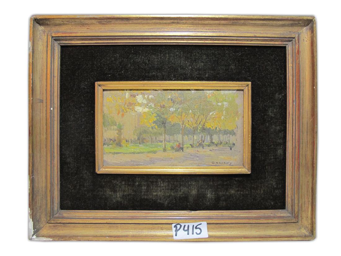 Antique oil on board landscape painting. signed GALIANY (1 of 5)