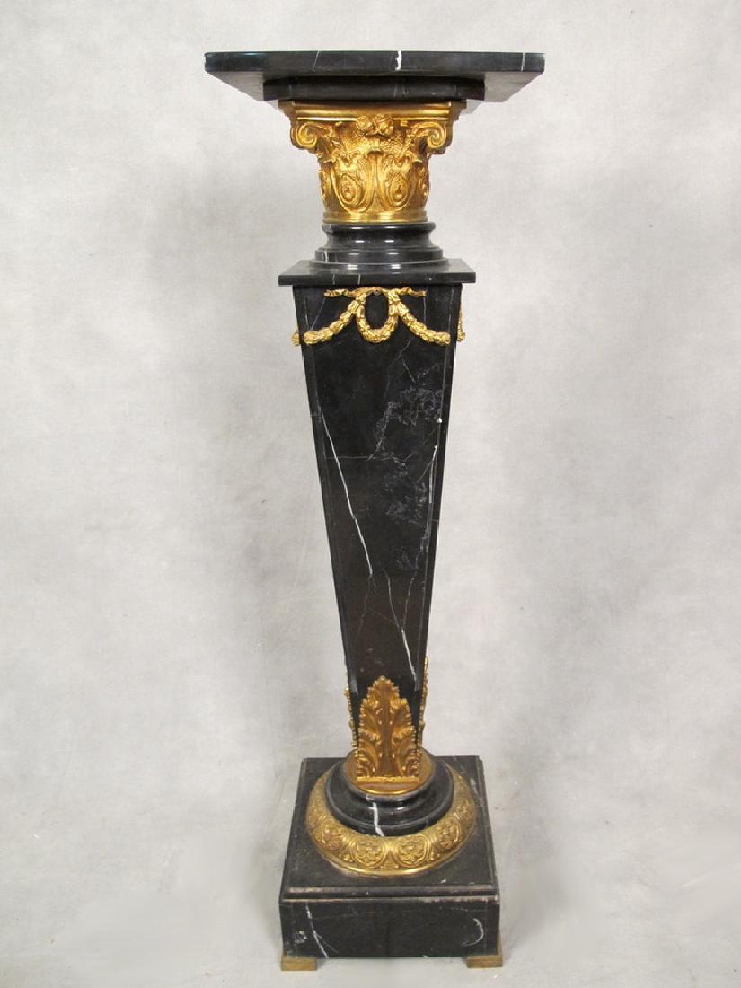 Antique French gilt bronze & marble pedestal (1 of 6)