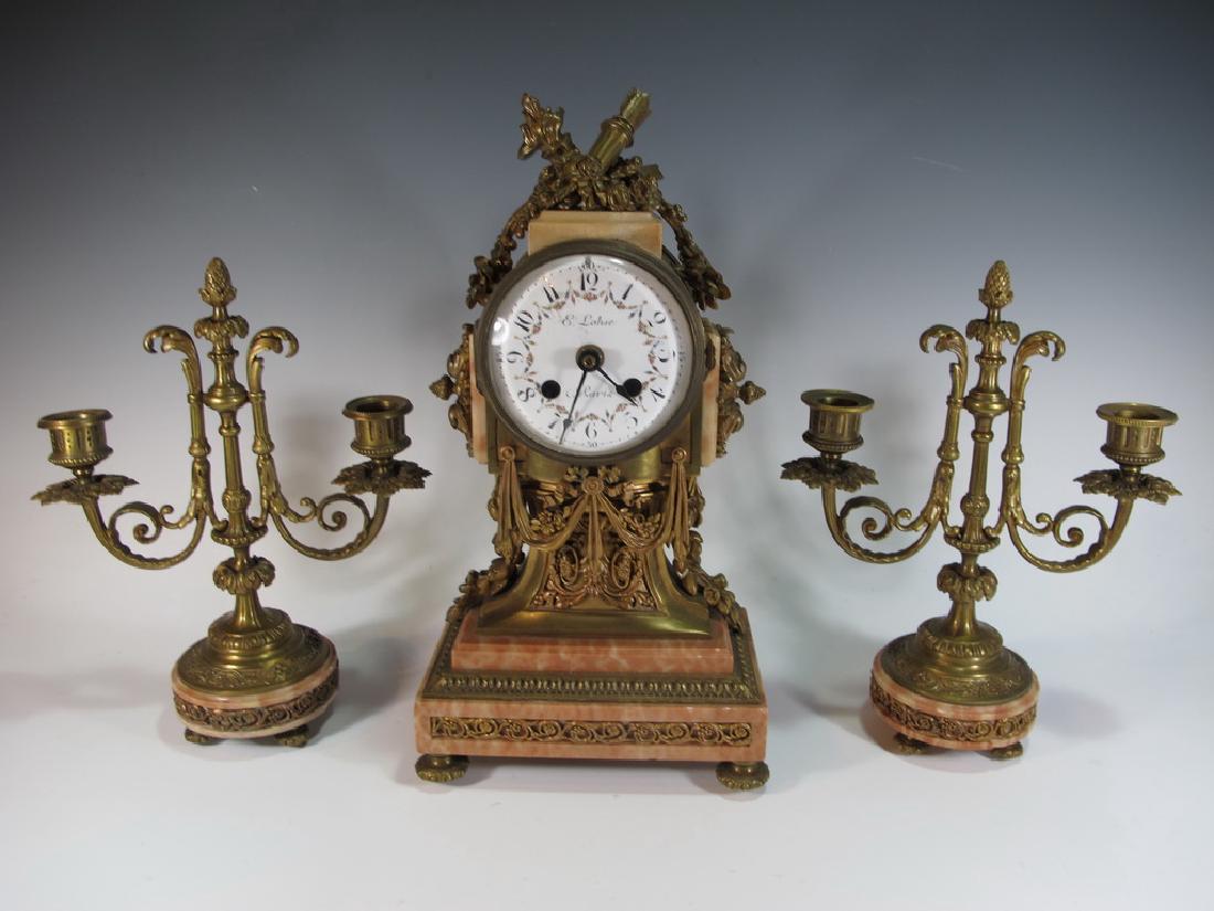 19th C French E. Lohse bronze clock set (1 of 7)