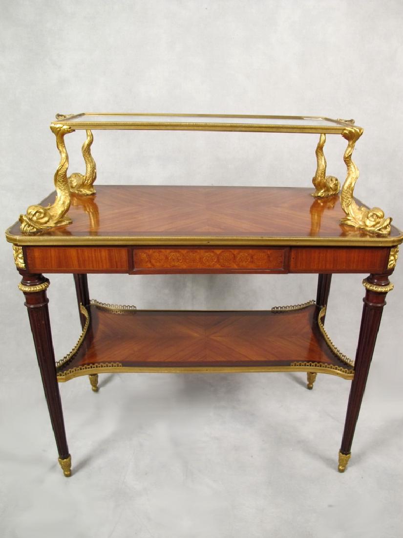 Forest, Paris ormolu, mahogany & glass buffet table: Forest, Paris ormolu, mahogany & glass buffet table, the Forest antique & original label has been removed 95 %, see the last picture. 38 1/4” H x 35 3/8” W x 19 3/4” D. Shipping in USA or Intern