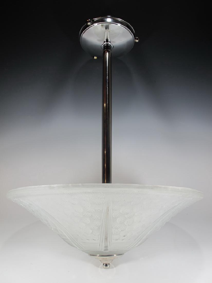 Muller Freres Luneville glass chandelier reproduction: Muller Freres Luneville glass chandelier reproduction. 24 1/2” H x 17 1/4” W. Shipping in USA or International please contact James Lawrence from the local UPS Store: 954-463-0444, FloridaUPS@gmai