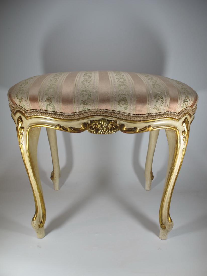 Antique French Louis XV style patinated stool (1 of 7)