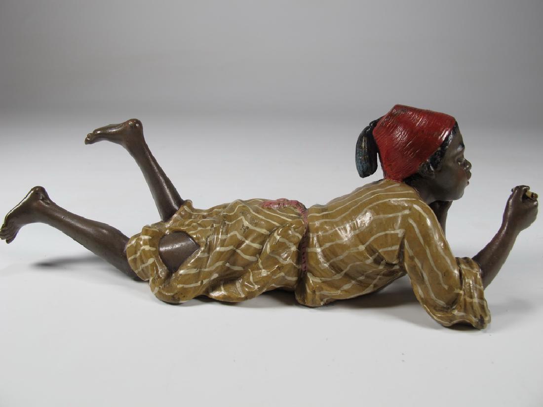 Franz BERGMAN (1898-1963) Orientalist bronze boy lying (1 of 7)