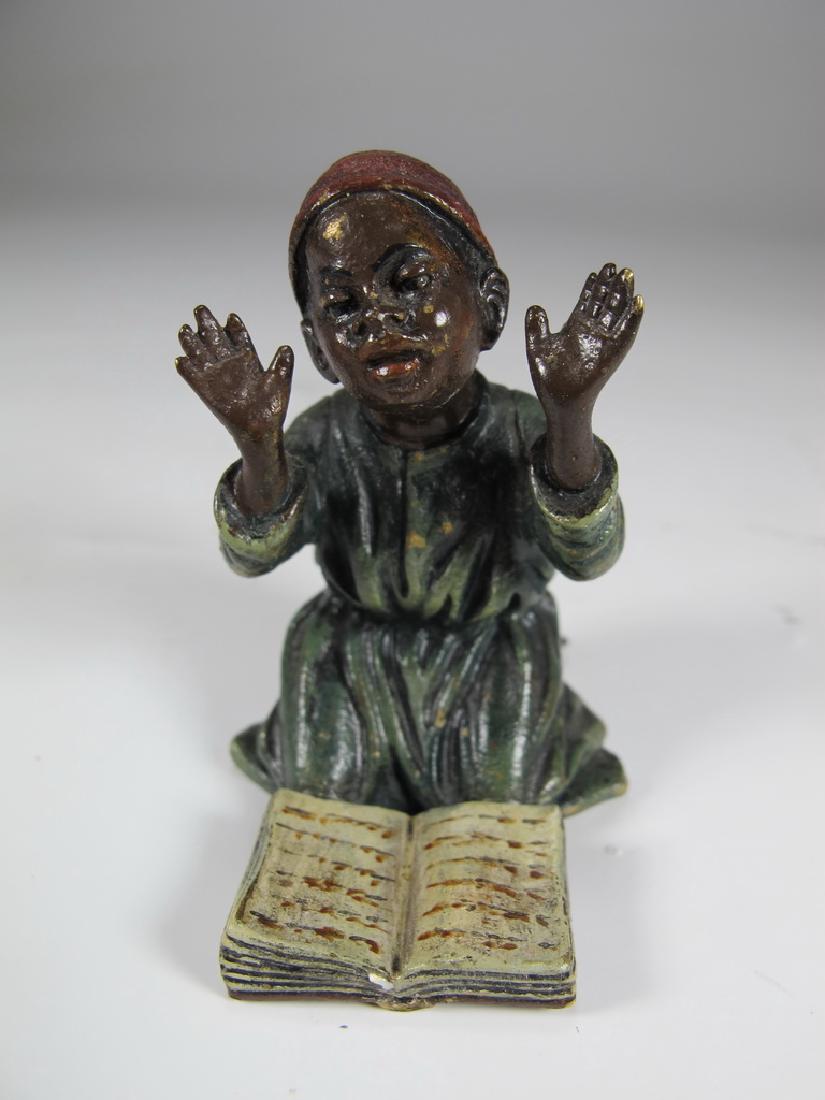 Antique Vienna bronze Orientalist boy reading (1 of 5)