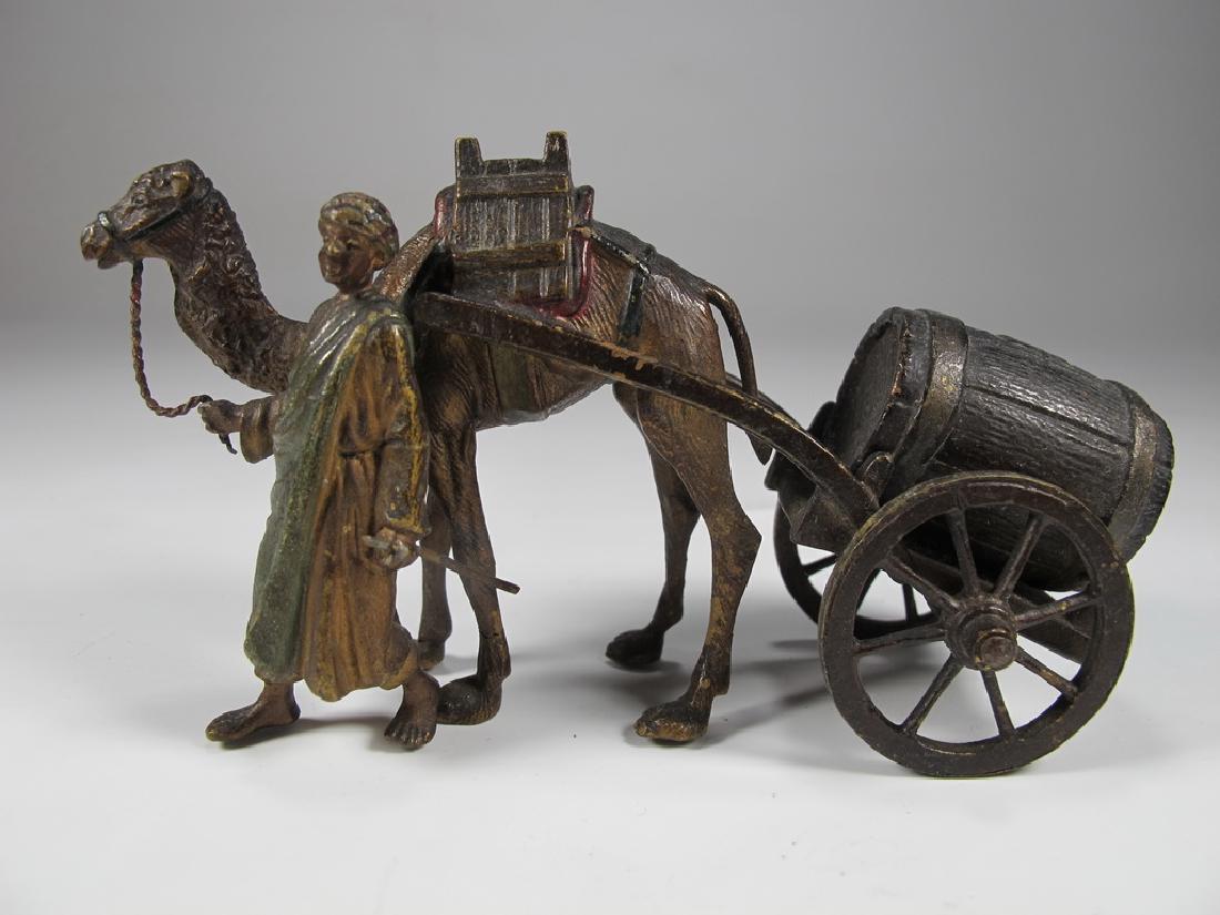 Antique Vienna bronze Orientalist man & camel statue (1 of 5)